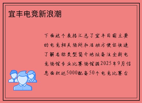 宜丰电竞新浪潮